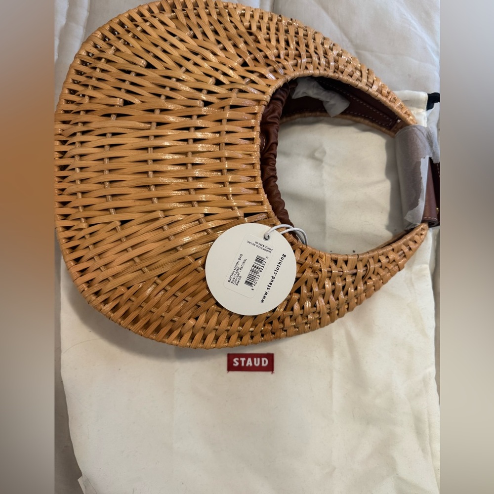 STAUD Rattan Moon Bag
